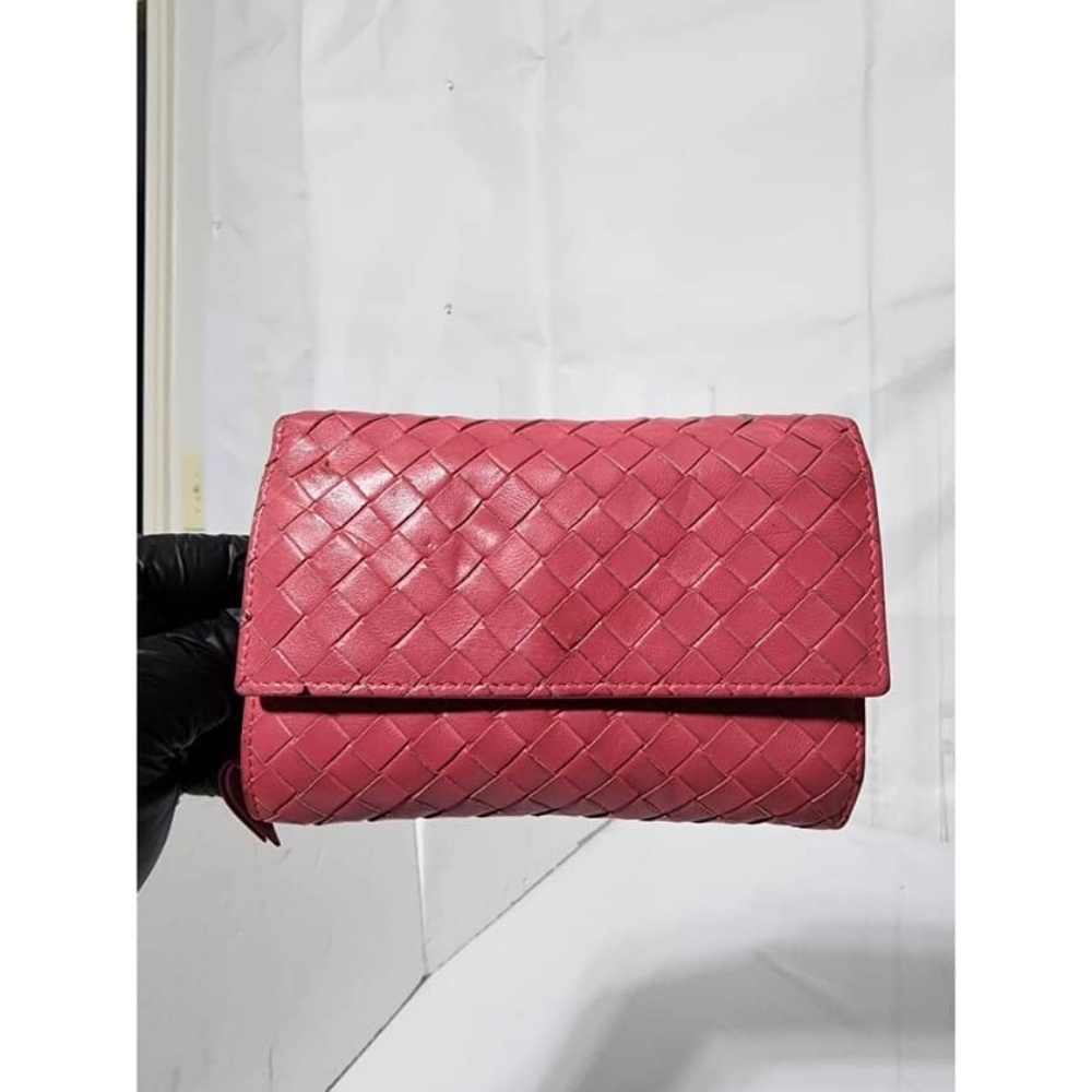 Bottega Veneta Pink Woven Wallet